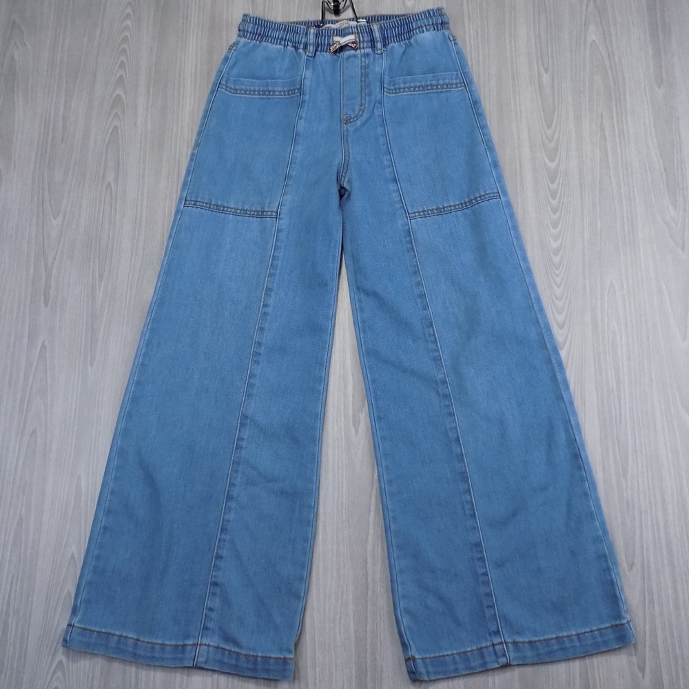 Levis Girls 94 Baggy Wide Leg Pull On Jeans Light Wash Blue Size L 12-13 Yrs
